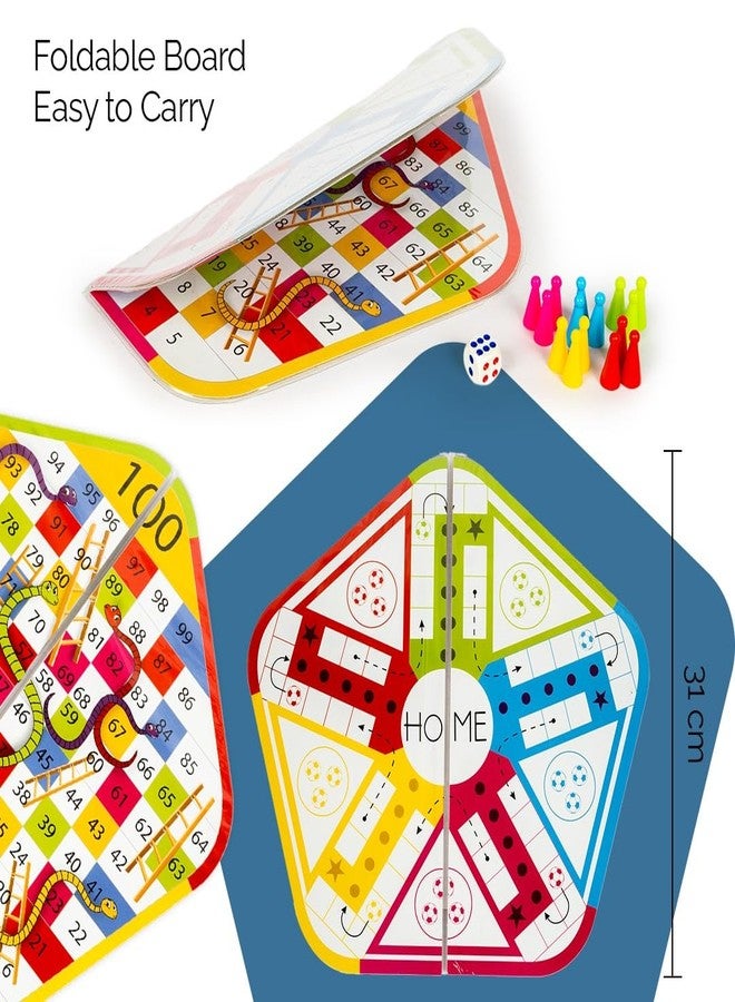 تويز بوكس لعبة لوحية كلاسيكية من تويز بوكس، مكونة من 5 لاعبين، تجمع بين لعبة لودو ولعبة السلم والثعبان مع لمسة مميزة، مناسبة لجميع الأعمار. - Image 4